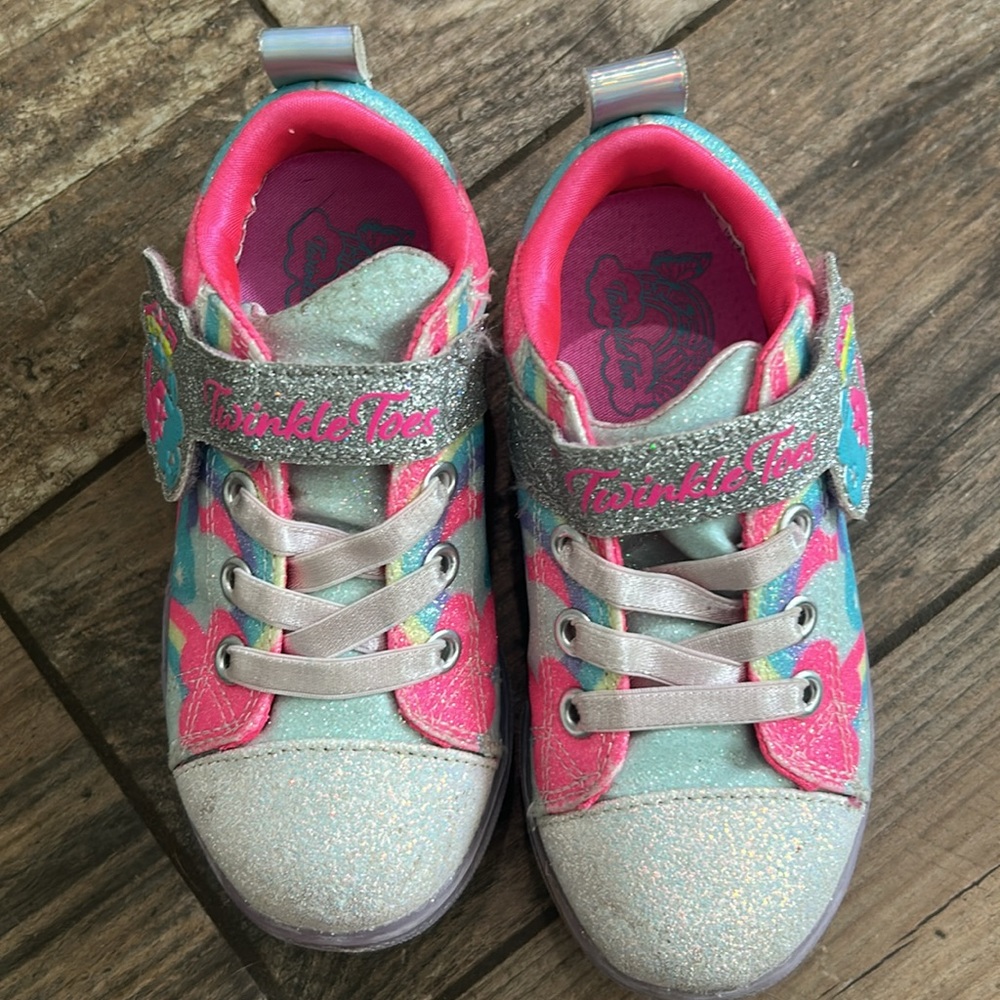 Skechers Pink and Silver Twinkle Toes - Picture 4 of 9